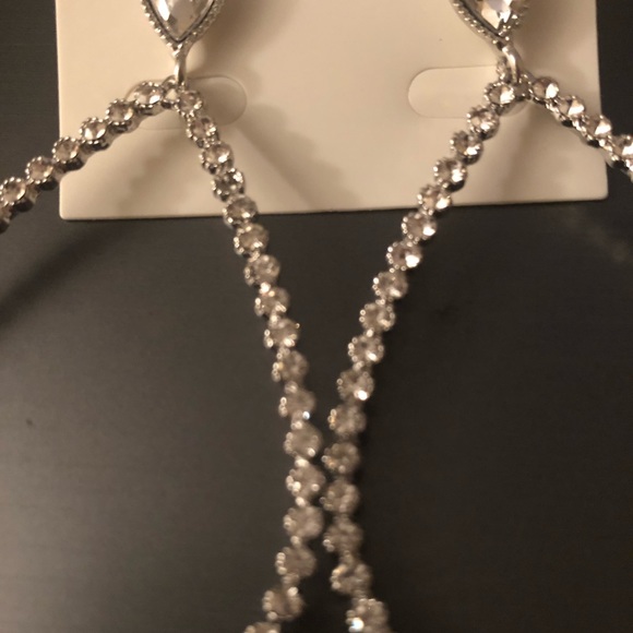 Large Rhinestone Teardrop Hoops - Picture 5 of 5